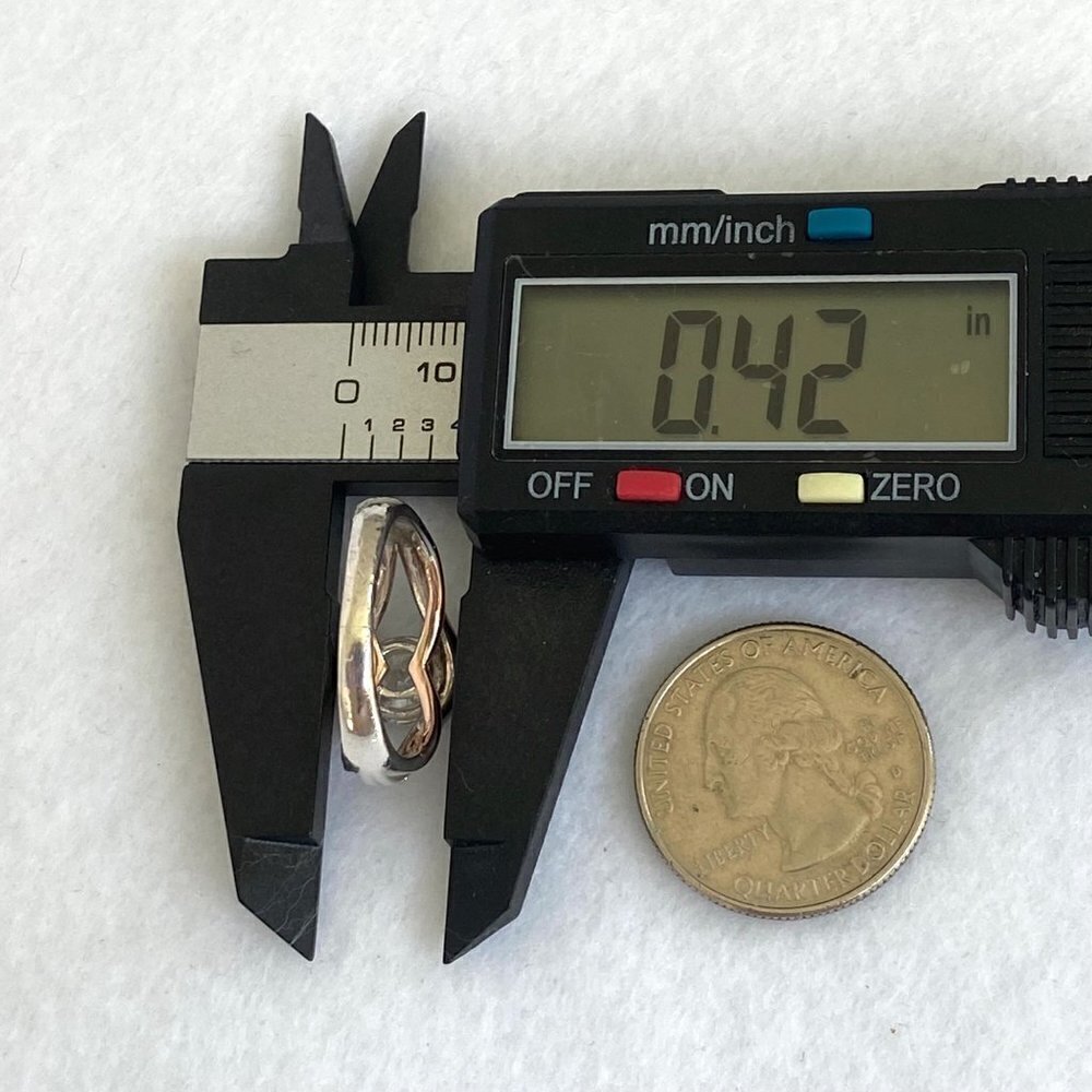 Sterling Silver 925 JA 10K Rose Gold 7MM Round Cubic Zirconia Ring Sz 7.75 - Picture 14 of 16